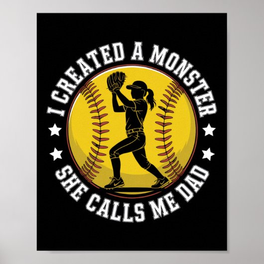 Softll Dad Funny Monster Proud Parent For Player G Poster (Voorkant)