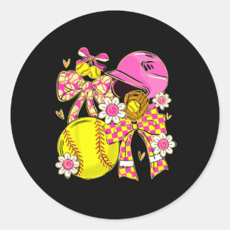 Softll Girl Girls Team Spirit Coquette Bow Softll  Ronde Sticker