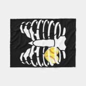 Softll Heart Inside Ribs Skeleton Halloween Kostuu Fleece Deken (Voorkant (Horizontaal))