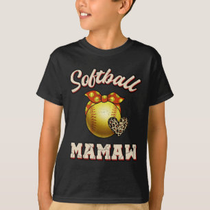 Softll Mamaw Leopard Heart Fans Moederdag Gift T-shirt