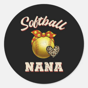Softll Nana Leopard Heart Fans Moederdag Gift Ronde Sticker