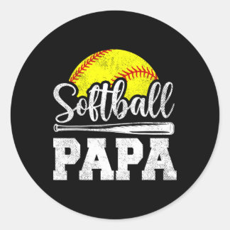 Softll Papa Softll Speler Speldag Vaderdag Ronde Sticker