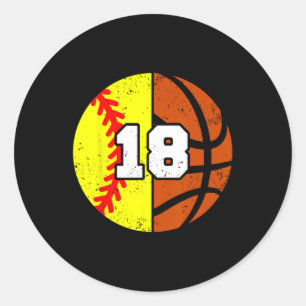 Softll Sketll Nummer 18 Jersey Grappige 18e Verjaa Ronde Sticker