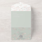 Softness Tea Rozen Wedding All In One Uitnodiging (Buitenkant)