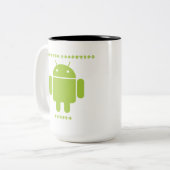 Software Developer Inside (bogen Droid Font Letter Tweekleurige Koffiemok (Voorkant links)