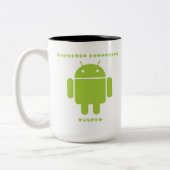 Software Developer Inside (bogen Droid Font Letter Tweekleurige Koffiemok (Links)