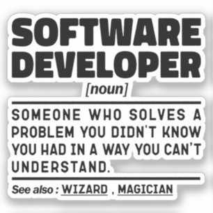Software Developer Noun Definition Coding Expert Sticker