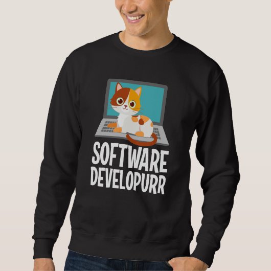 Software Developer Programming Joke Cute Cat Lapto Trui (Voorkant)