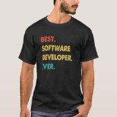 Software Developer Retro Best Software Developer E T-shirt (Voorkant)