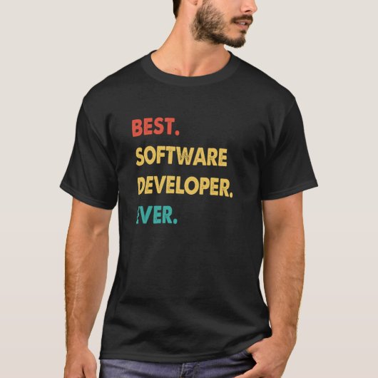 Software Developer Retro Best Software Developer E T-shirt (Voorkant)