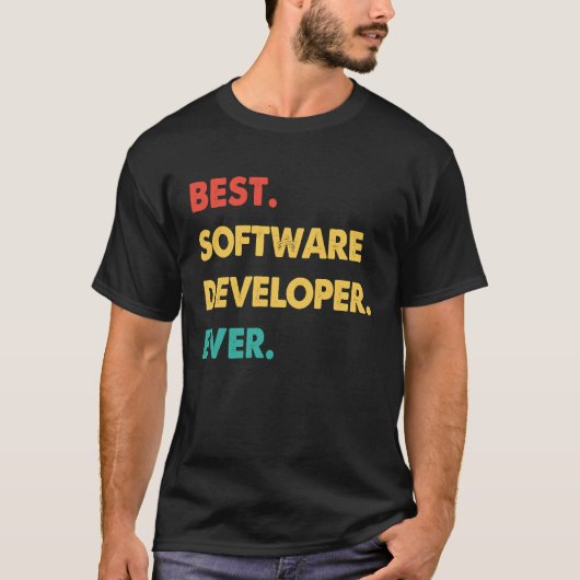 Software Developer Retro Best Software Developer E T-shirt (Voorkant)