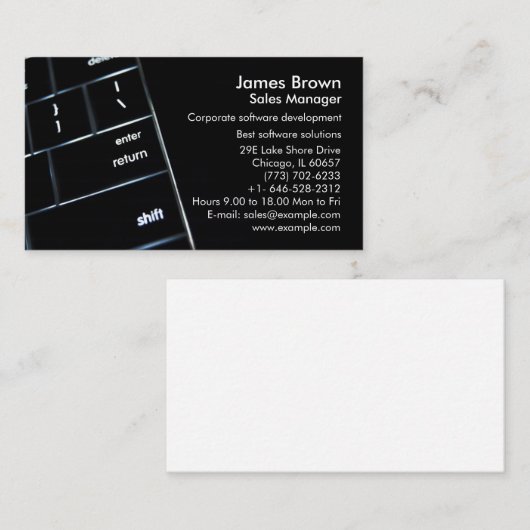 Software en computers visitekaartje (Voorkant / Achterkant)