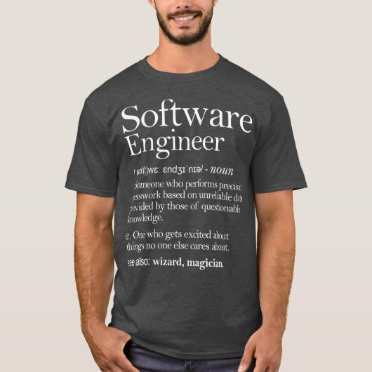 Software Engineer Definitie Kleding Computer T-shirt (Voorkant)