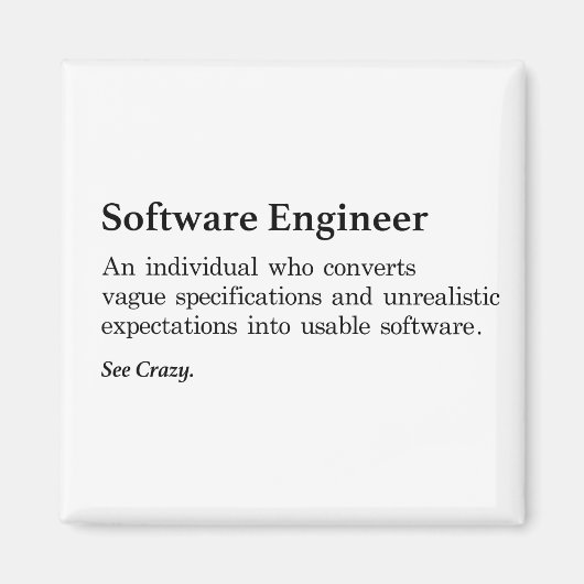 Software Engineer Definition Magneet (Voorkant)