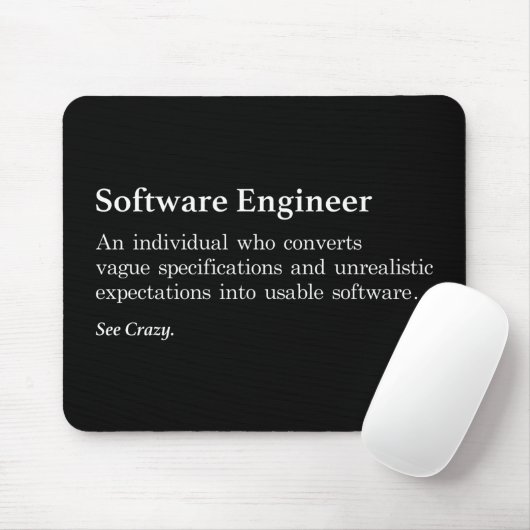 Software Engineer Definition Muismat - Donker (Met muis)