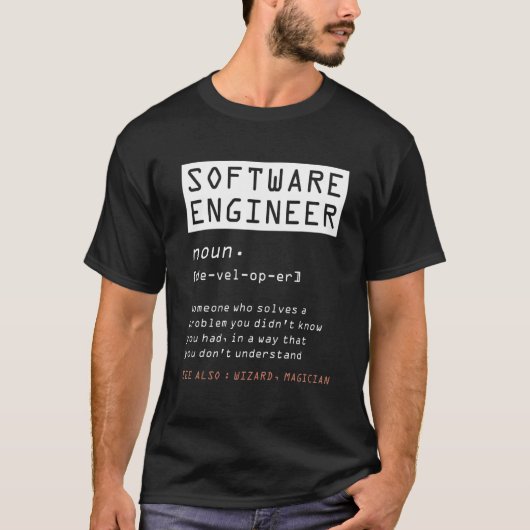 Software Engineer Developer Definition Programming T-shirt (Voorkant)