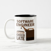 Software Engineer (Funny) Chocolate Tweekleurige Koffiemok (Links)