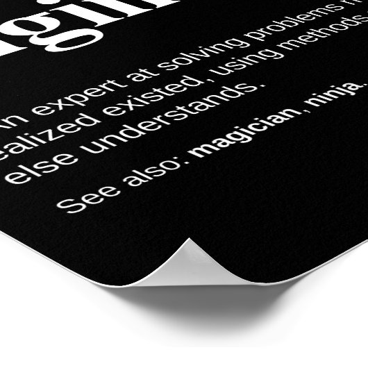 Software Engineer Funny Engineering Definitie Poster (Hoek)