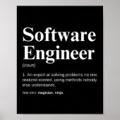 Software Engineer Funny Engineering Definitie Poster (Voorkant)