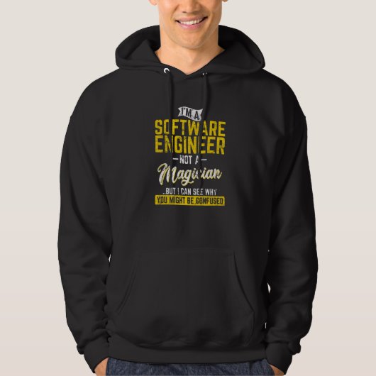 Software Engineer Geen Magiër Programmeur Ontwikke Hoodie (Voorkant)
