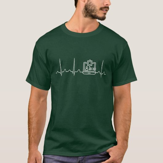 Software engineer hartslag t-shirt (Voorkant)