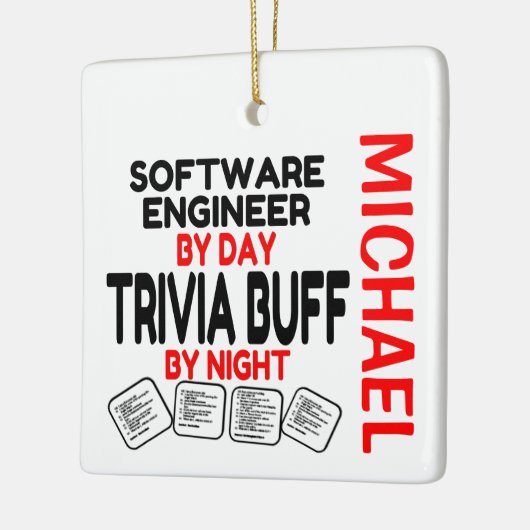 Software Engineer houdt van spelen Trivia CUSTOM Keramisch Ornament (Links)