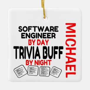 Software Engineer houdt van spelen Trivia CUSTOM Keramisch Ornament