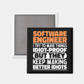 Software Engineer Ik probeer dingen grappig te mak Magneet (Voorkant / Achterkant)
