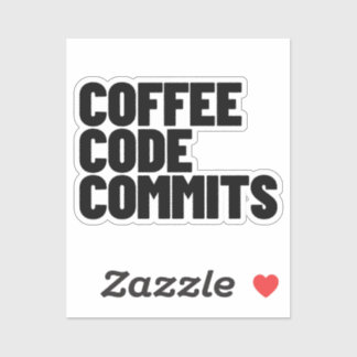 Software Engineer Leven - Coffee Code Commits Ontw Sticker