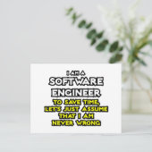Software Engineer...neem aan dat ik het nooit mis  Briefkaart (Staand voorkant)