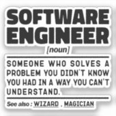 Software Engineer Noun Computer Geek Coding Lover Sticker (Voorkant)