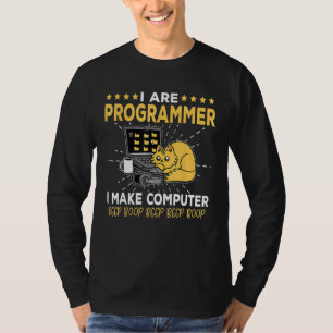 Software Engineer Oranje Kat Programmeur Maakt Com T-shirt