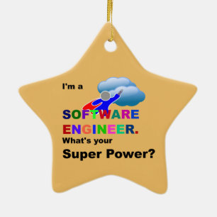 Software engineer superheld keramisch ornament