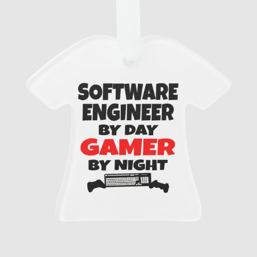 Software Engineer van Day Gamer by Night Ornament (achterkant)