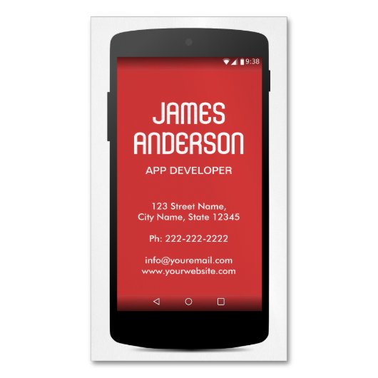 Software engineer van Mobile Phone App Engineer Magnetisch Visitekaartje (Voorkant Verticaal)