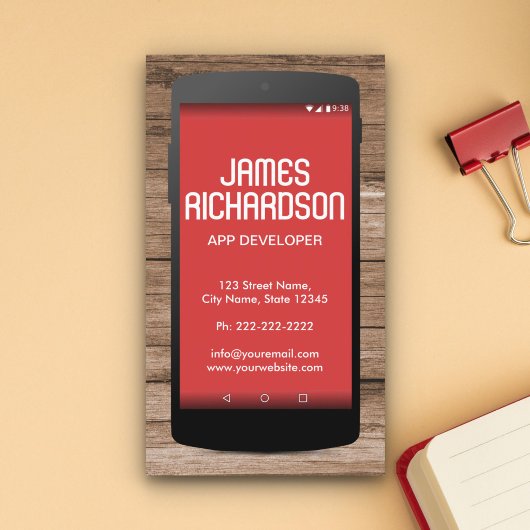 Software engineer van Mobile Phone App Engineer Visitekaartje