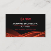 Software Engineer Visitekaartje Black Red Modern (Voorkant)
