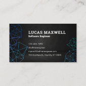 Software Engineer Visitekaartjes zwart Futuristic (Achterkant)