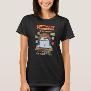 Software engineers zullen de wereld zo snel mogeli t-shirt