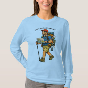 Software ingenieur gaat wandelen met een rugzak UR T-shirt