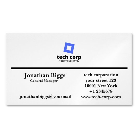 Software IT Company Modern Design Magnetisch Visitekaartje (Voorkant)