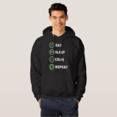 Software Ontwikkelaar Computer Coder Eat Sleep Cod Hoodie (Voorkant volledig)