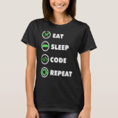 Software Ontwikkelaar Computer Coder Eat Sleep Cod T-shirt (Voorkant)