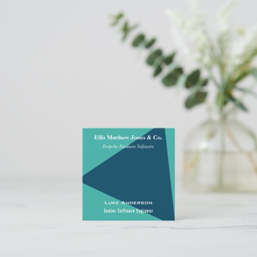 Software Ontwikkelaar Geometrische QR Code Aanpasb Vierkante Visitekaartje (Staand voorkant)