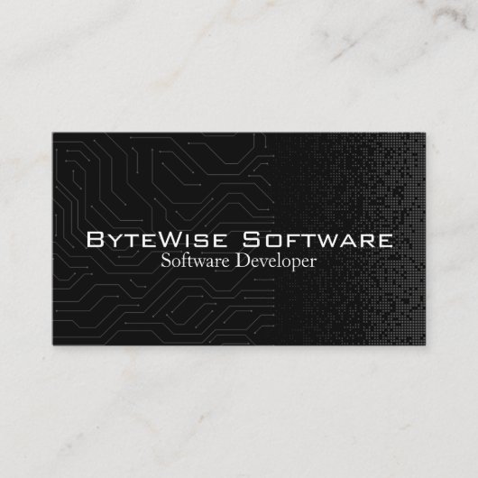Software Ontwikkelaar Techno Moderne QR Code Visitekaartje (Voorkant)