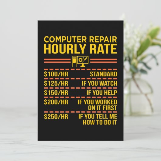 Software voor computerreparatie Geek Bedankkaart (Staand voorkant)