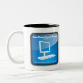 Softwarehardware en informatietechnologie tweekleurige koffiemok (Links)