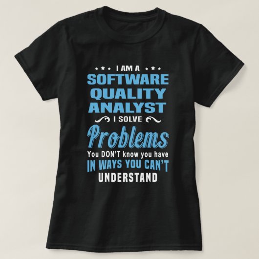 softwarekwaliteitsanalist t-shirt (Design voorkant)
