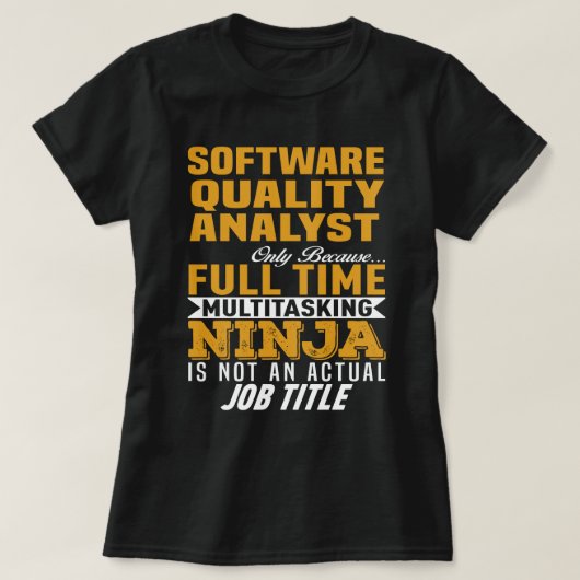 softwarekwaliteitsanalist t-shirt (Design voorkant)