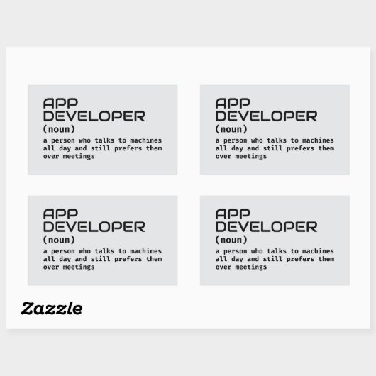 Softwareontwikkelaar Funny Definition Rechthoekige Sticker (Vel)